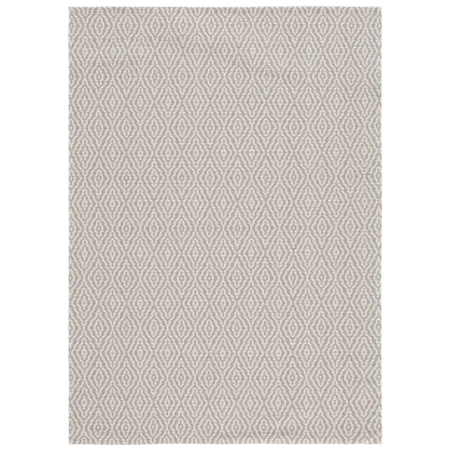 SAFAVIEH Martha Stewart Cotton Diamond Area Rug, Taupe/Cream, 6'7" x 9'