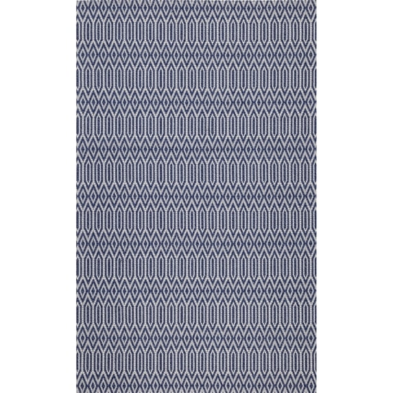 SAFAVIEH Martha Stewart Cotton Geometric Area Rug, Blue/Grey, 9' x 12'