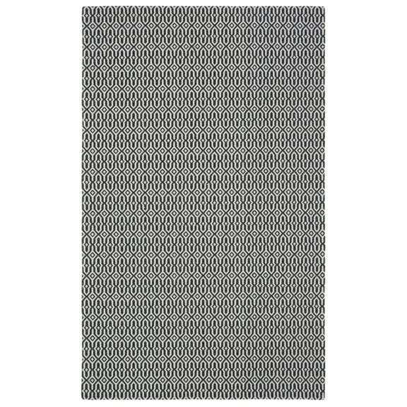 SAFAVIEH Martha Stewart Cotton Geometric Area Rug, Charcoal/Grey, 5' x 7'