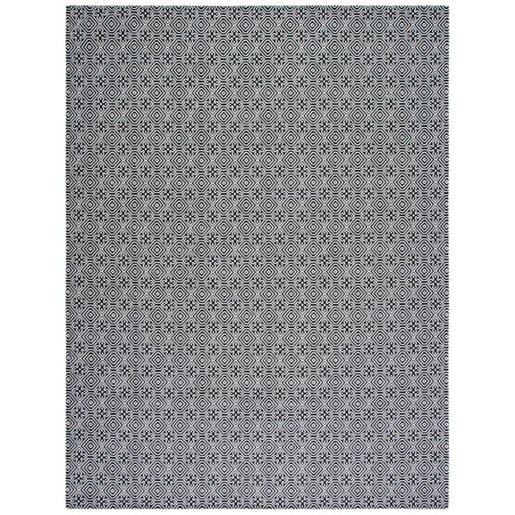 SAFAVIEH Martha Stewart Cotton Geometric Area Rug, Charcoal/Grey, 8' x 10'