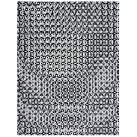 SAFAVIEH Martha Stewart Cotton Geometric Area Rug, Charcoal/Grey, 8' x 10'