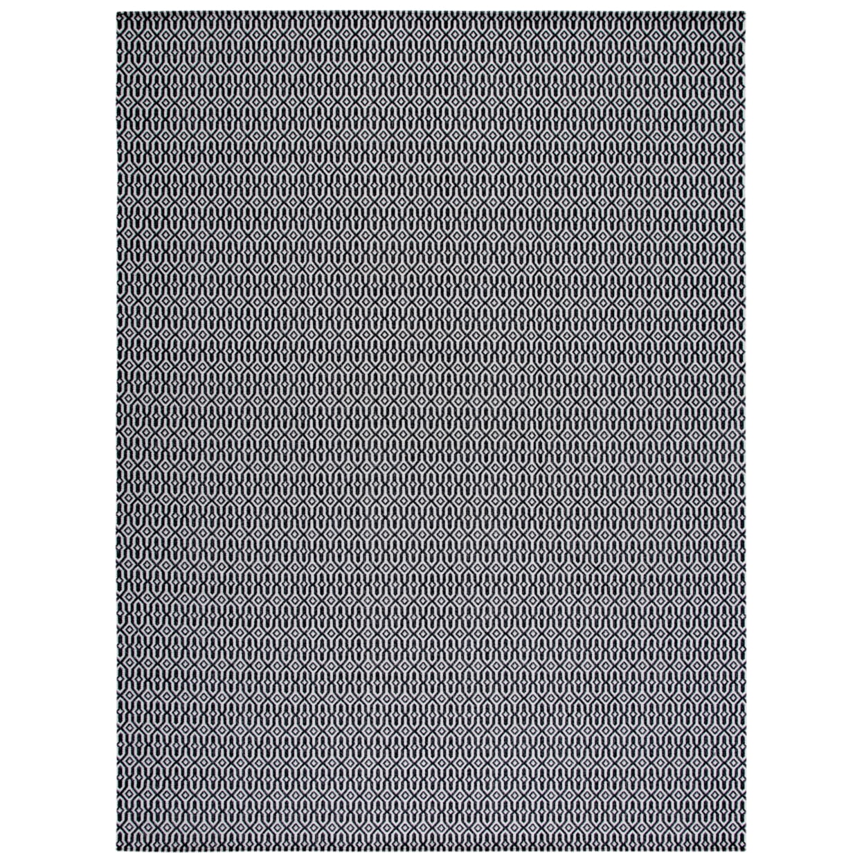 Charcoal Grey Hand-Knotted Wool-Cotton Blend Area Rug - 9' x 12'