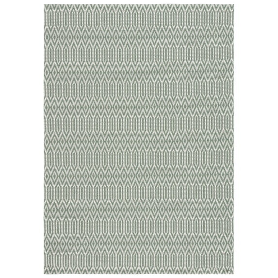 SAFAVIEH Martha Stewart Cotton Geometric Area Rug, Green/Ivory, 9' x 12'