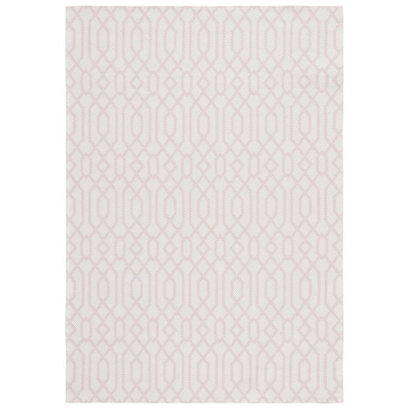SAFAVIEH Martha Stewart Cotton Geometric Area Rug, Pink/Ivory, 4' x 6'