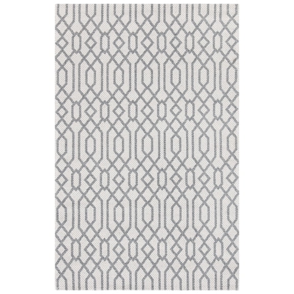 SAFAVIEH Martha Stewart Cotton Geometric Area Rug, Silver/Grey, 3' x 5'