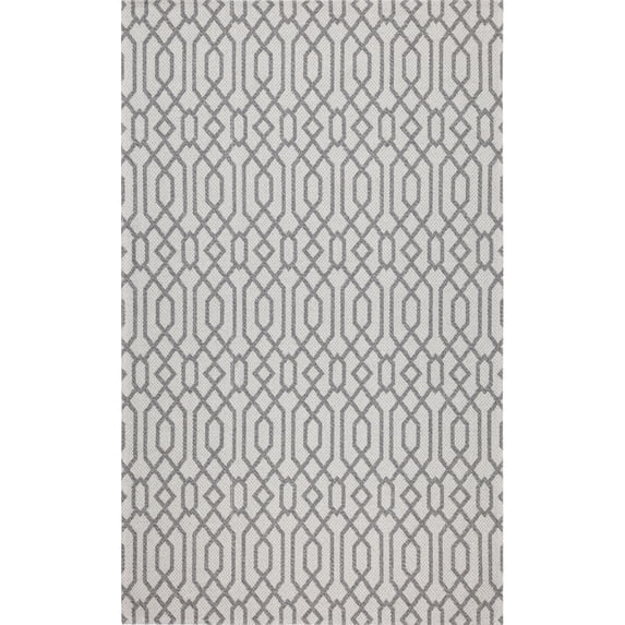 SAFAVIEH Martha Stewart Cotton Geometric Area Rug, Silver/Grey, 4' x 6'