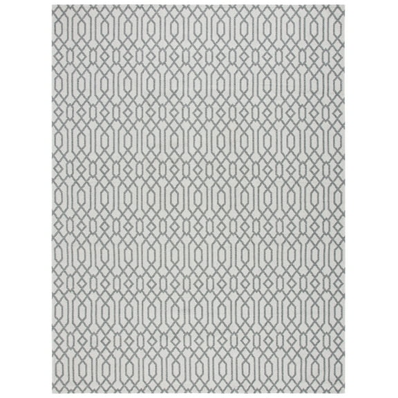 SAFAVIEH Martha Stewart Cotton Geometric Area Rug, Silver/Grey, 9' x 12'