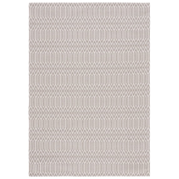 SAFAVIEH Martha Stewart Cotton Geometric Area Rug, Taupe/Cream, 4' x 6'