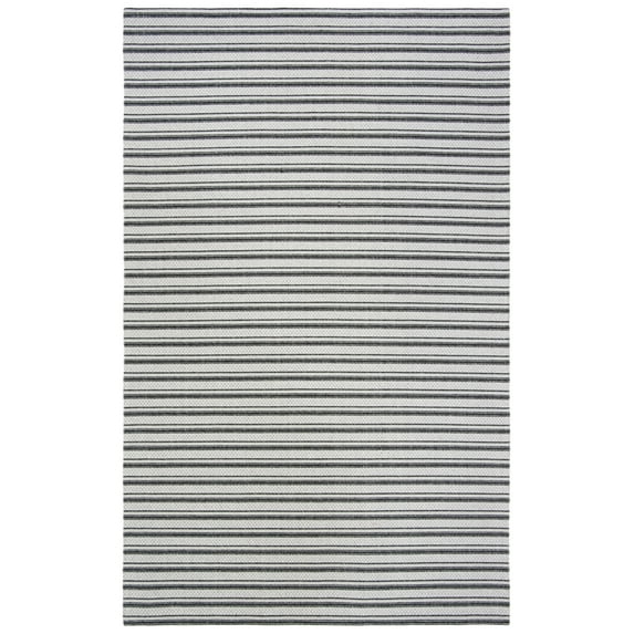 SAFAVIEH Martha Stewart Cotton Striped Area Rug, Charcoal/Grey, 4' x 6'