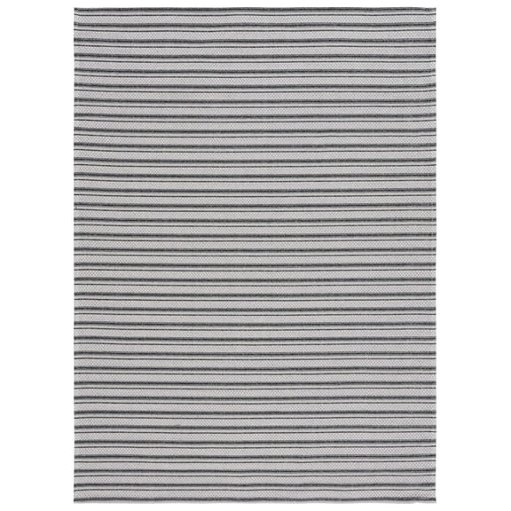SAFAVIEH Martha Stewart Cotton Striped Area Rug, Charcoal/Grey, 5' x 7'