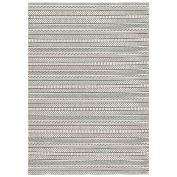 SAFAVIEH Martha Stewart Cotton Striped Area Rug, Green/Ivory, 4' x 6'