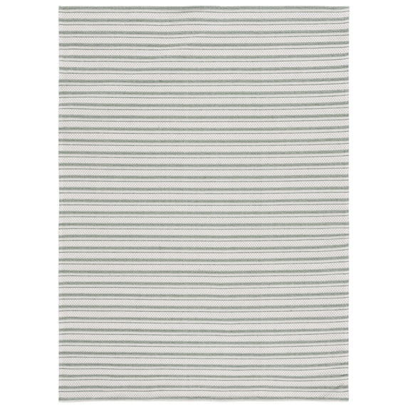SAFAVIEH Martha Stewart Cotton Striped Area Rug, Green/Ivory, 4' x 6'