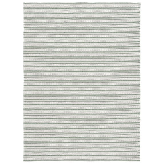SAFAVIEH Martha Stewart Cotton Striped Area Rug, Green/Ivory, 5' x 7'