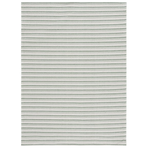SAFAVIEH Martha Stewart Cotton Striped Area Rug, Green/Ivory, 5' x 7'