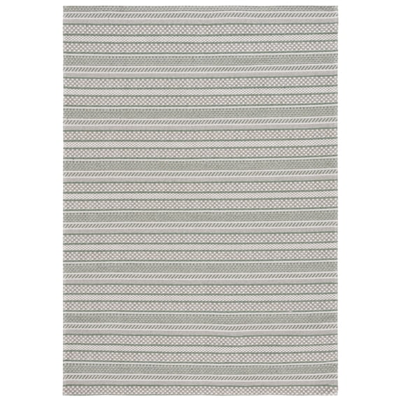 SAFAVIEH Martha Stewart Cotton Striped Area Rug, Green/Ivory, 5' x 7'