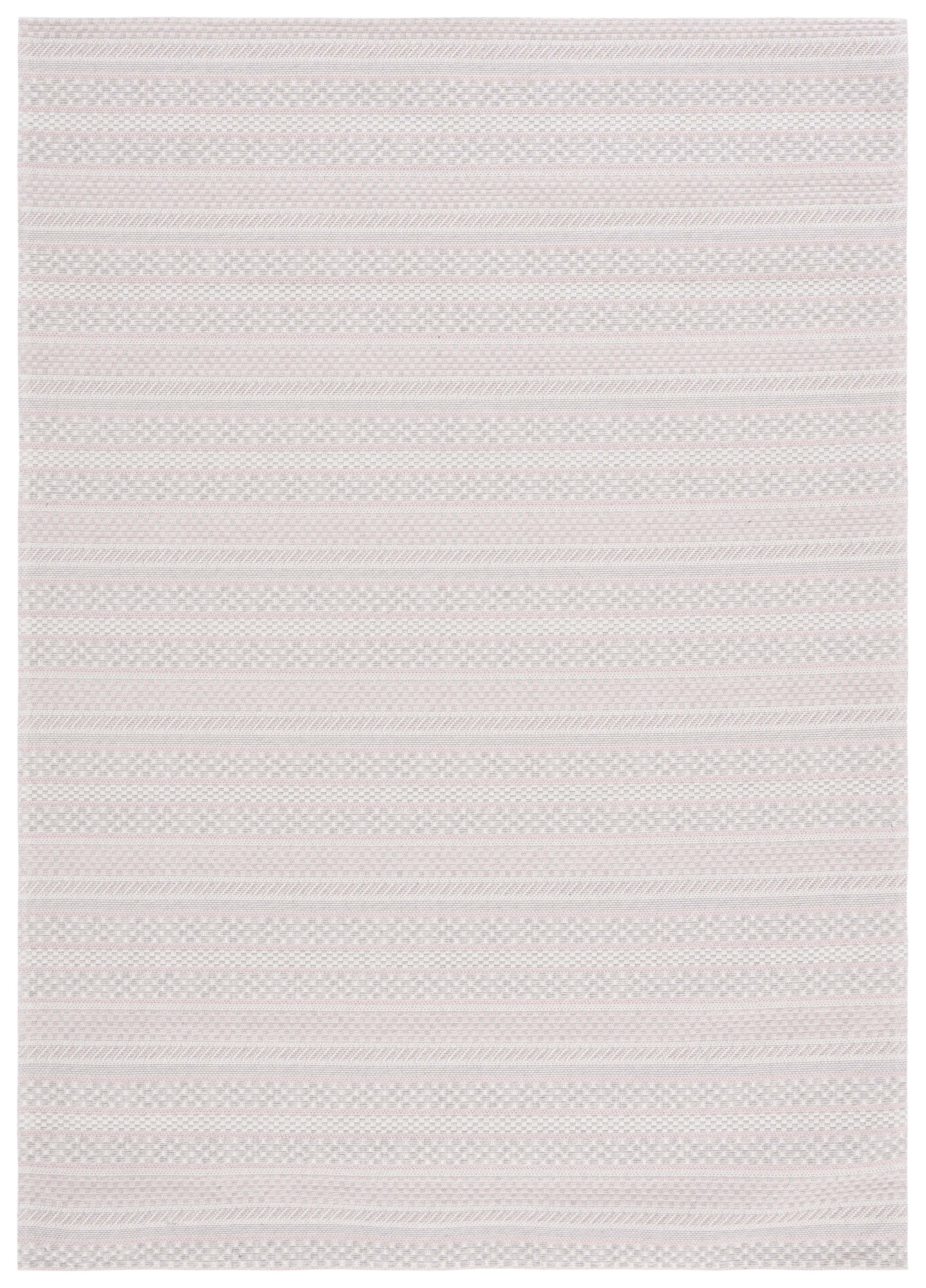 Pink Ivory Braided Wool Handmade Area Rug 4' x 6'