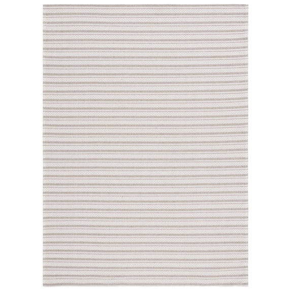 SAFAVIEH Martha Stewart Cotton Striped Area Rug, Taupe/Cream, 4' x 6'