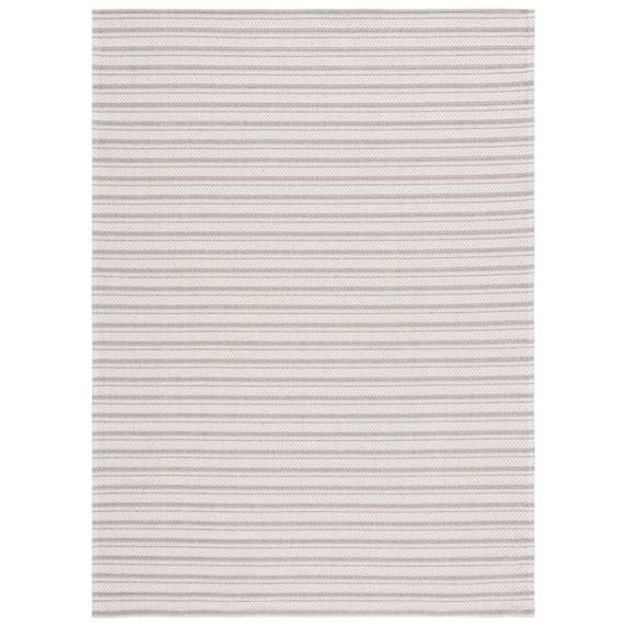 SAFAVIEH Martha Stewart Cotton Striped Area Rug, Taupe/Cream, 5' x 7'