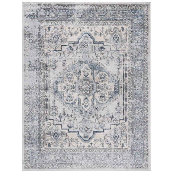 SAFAVIEH Martha Stewart Dacota Oregon Area Rug, Light Blue/Ivory, 8' x 10'