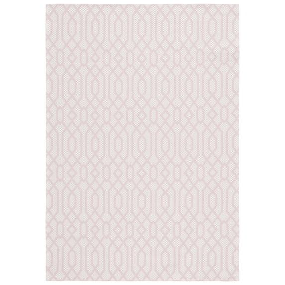 SAFAVIEH Martha Stewart Delores Geometric Cotton Area Rug, Pink/Ivory, 3' x 5'