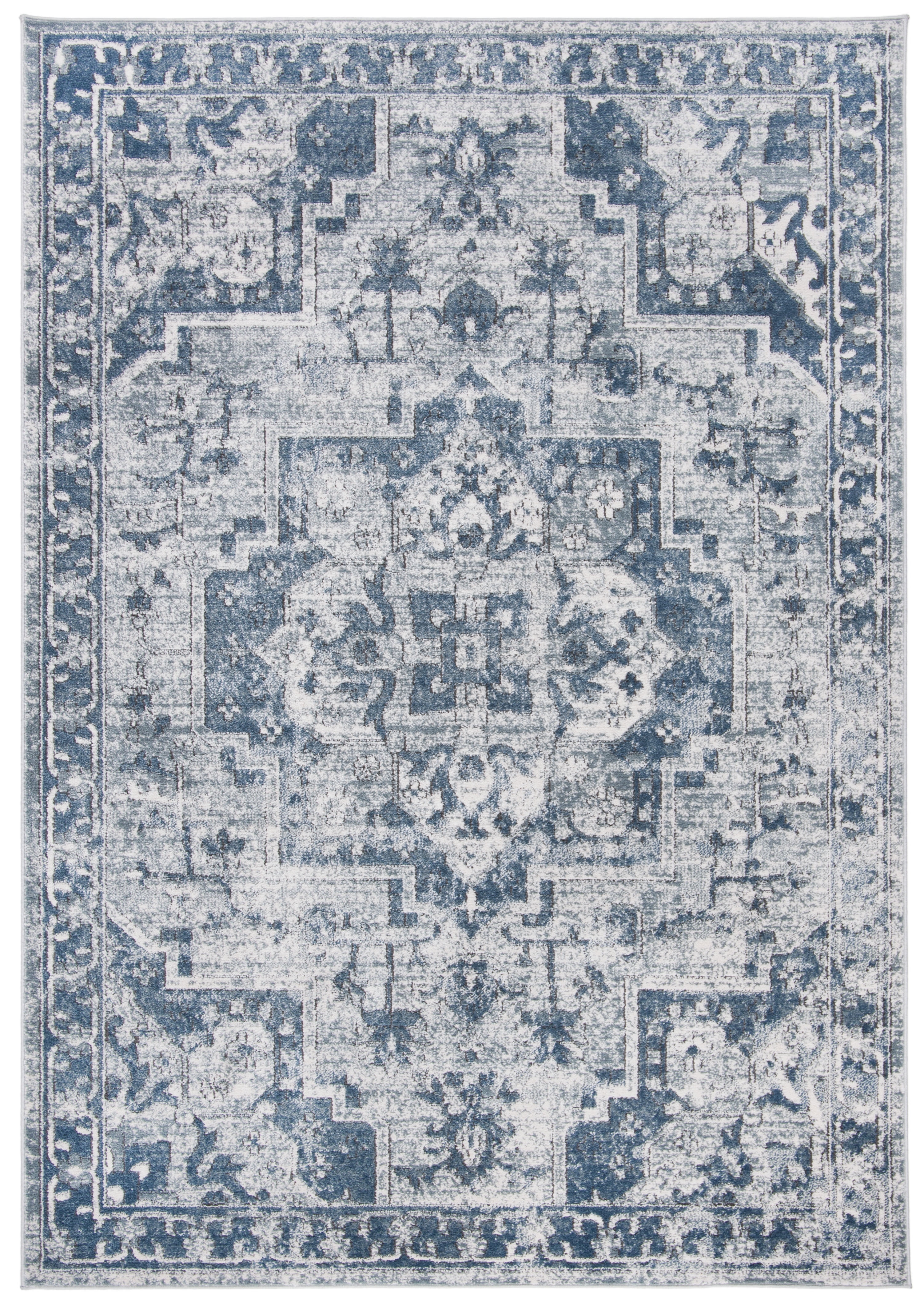 SAFAVIEH Martha Stewart Denver Oregon Area Rug, Navy/Ivory, 5'1" x 7'6"