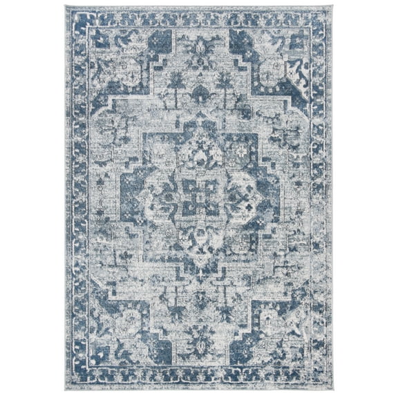 SAFAVIEH Martha Stewart Denver Oregon Area Rug, Navy/Ivory, 6'7" x 9'