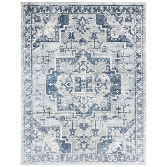 SAFAVIEH Martha Stewart Denver Oregon Area Rug, Navy/Ivory, 8' x 10'