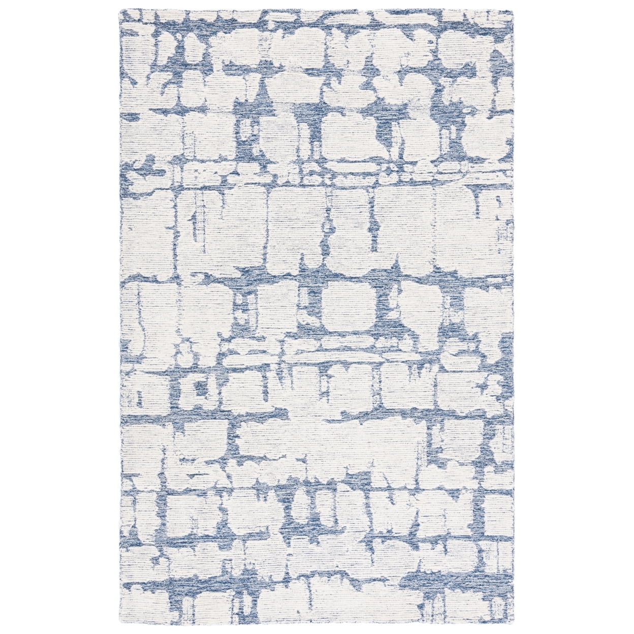 Handmade Tufted Wool Rectangular Area Rug in Blue and Green