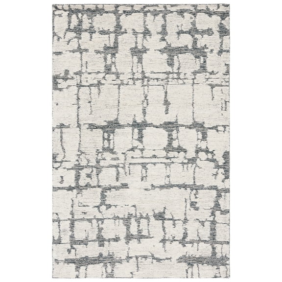 SAFAVIEH Martha Stewart Distressed Area Rug, Charcoal/Ivory, 5' x 8'