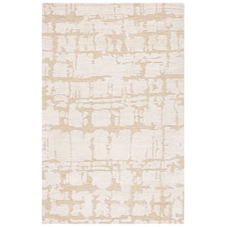 SAFAVIEH Martha Stewart Distressed Area Rug, Gold/Ivory, 4' x 6'