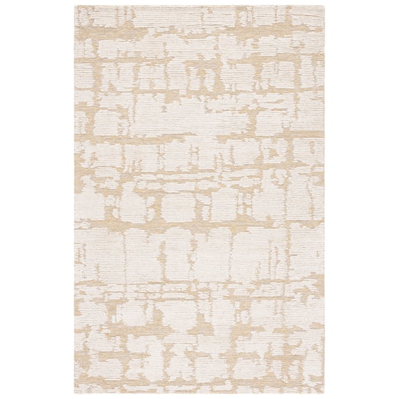 SAFAVIEH Martha Stewart Distressed Area Rug, Gold/Ivory, 4' x 6'
