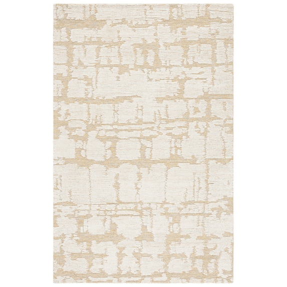 SAFAVIEH Martha Stewart Distressed Area Rug, Gold/Ivory, 5' x 8'