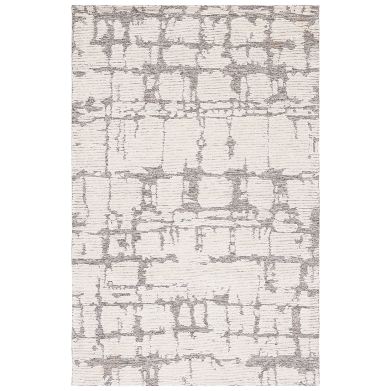 Martha Stewart Hand-Tufted Light Grey Wool Rectangular Rug