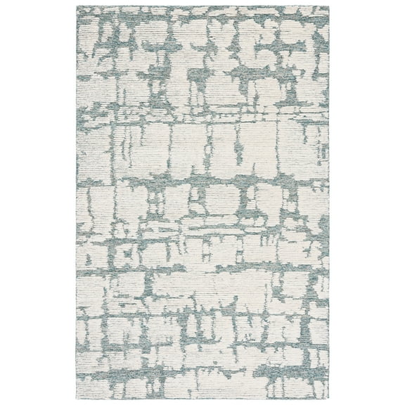 SAFAVIEH Martha Stewart Distressed Area Rug, Teal/Ivory, 4' x 6'