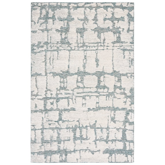 SAFAVIEH Martha Stewart Distressed Area Rug, Teal/Ivory, 4' x 6'