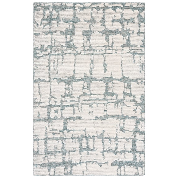 SAFAVIEH Martha Stewart Distressed Area Rug, Teal/Ivory, 8' x 10'