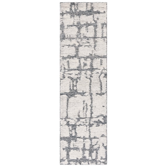 SAFAVIEH Martha Stewart Distressed Runner Rug, Charcoal/Ivory, 2'3" x 8'