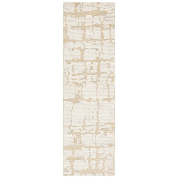 SAFAVIEH Martha Stewart Distressed Runner Rug, Gold/Ivory, 2'3" x 8'