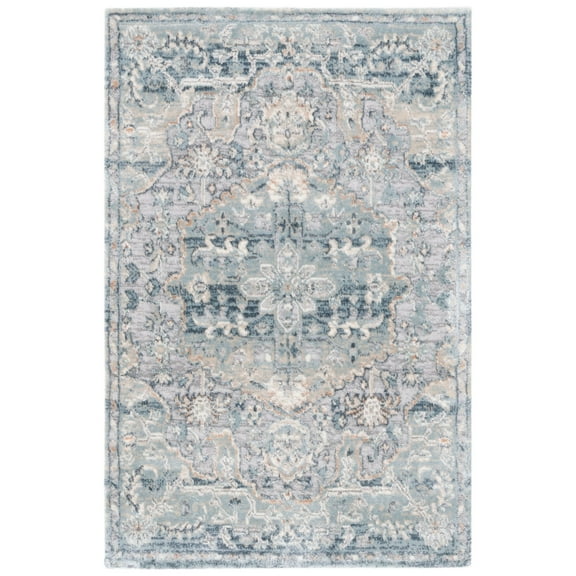SAFAVIEH Martha Stewart Ermintrude Floral Area Rug, Ivory/Grey, 2' x 2'8"