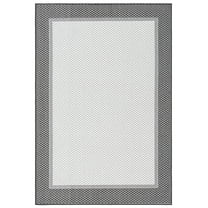 SAFAVIEH Martha Stewart Fion Bordered Machine Washable Indoor/Outdoor Area Rug, Ivory/Charcoal, 8' x 10'