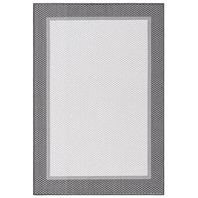 SAFAVIEH Martha Stewart Fion Bordered Machine Washable Indoor/Outdoor Area Rug, Ivory/Charcoal, 8' x 10'