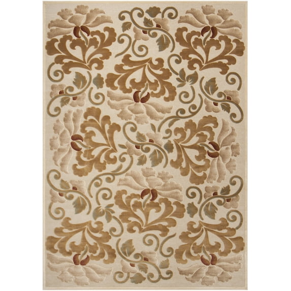 SAFAVIEH Martha Stewart Floating Dahlia Geometric Floral Area Rug, Cream, 4' x 5'7"