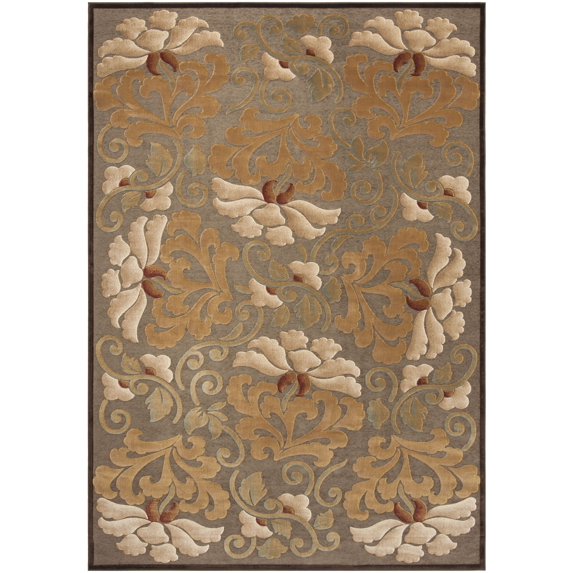 SAFAVIEH Martha Stewart Floating Dahlia Geometric Floral Area Rug, Light Brown, 3'3"x5'7"