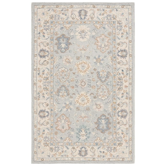 SAFAVIEH Martha Stewart Floral Area Rug, Grey/Ivory, 4' x 6'