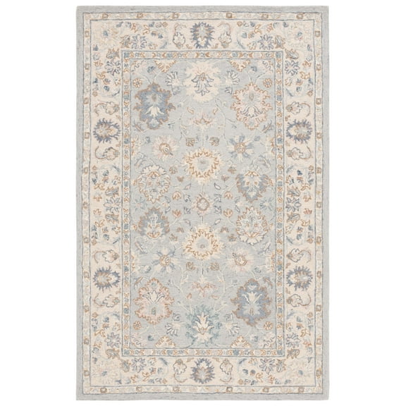 SAFAVIEH Martha Stewart Floral Area Rug, Grey/Ivory, 6' x 9'