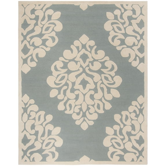 SAFAVIEH Martha Stewart Floret Damask Geometric Wool Area Rug, Arrowroot, 8' x 10'