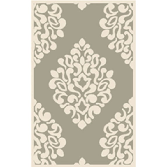 SAFAVIEH Martha Stewart Floret Damask Geometric Wool Area Rug, Mushroom, 5' x 8'