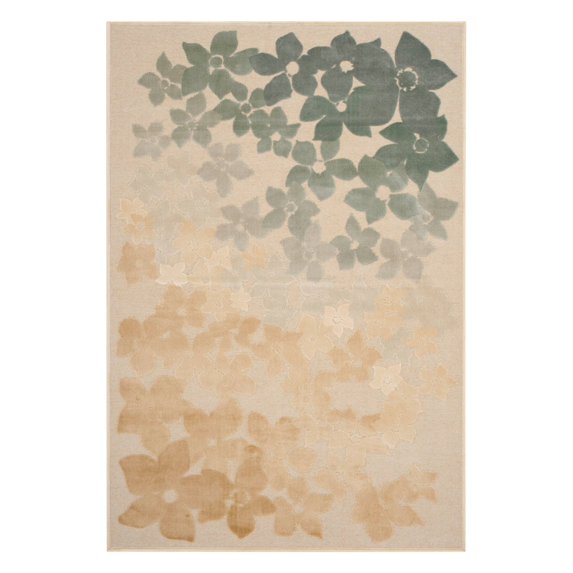 SAFAVIEH Martha Stewart Flower Field Floral Area Rug, Geyser, 2'7" x 4'