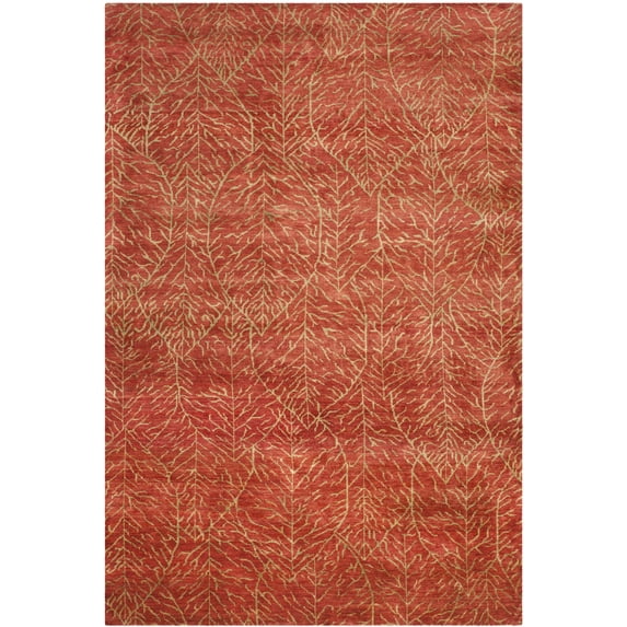 SAFAVIEH Martha Stewart Foliage Floral Area Rug, Harvest, 6' x 9'