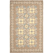 SAFAVIEH Martha Stewart Folklore Geometric Floral Wool Area Rug, Monk's Cloth, 4' x 6'